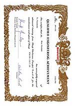 Certifikt ze kolen CAM Sharp - Praha 1990